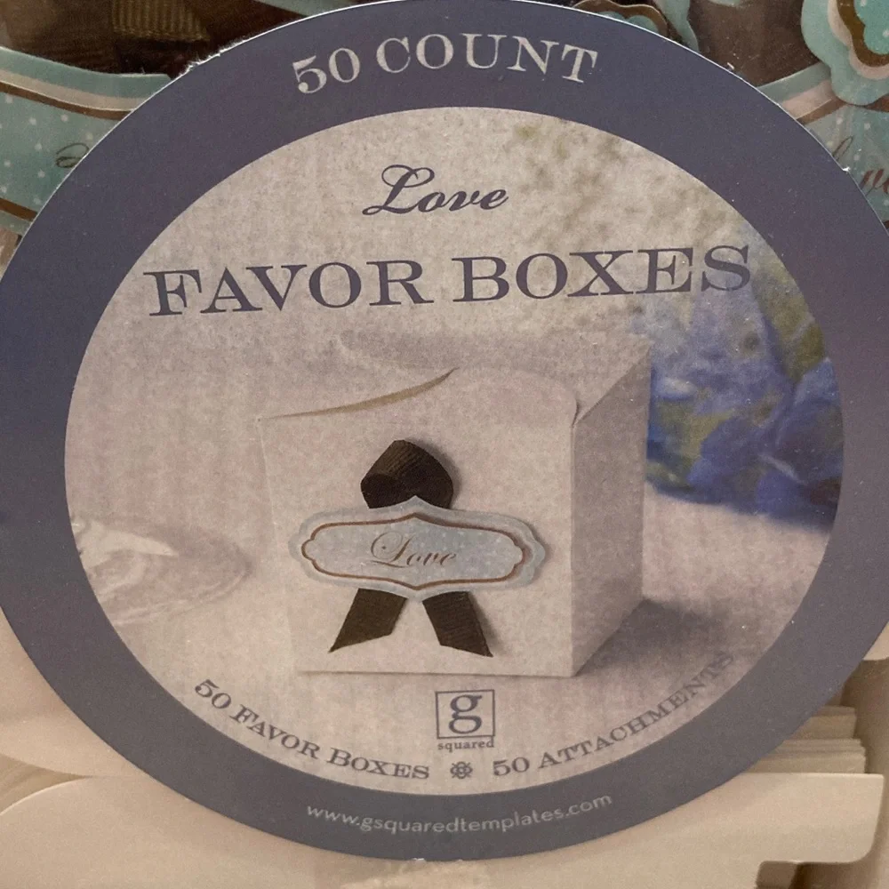 Love Favor Boxes with Brown and Mint Accents - 50 Count